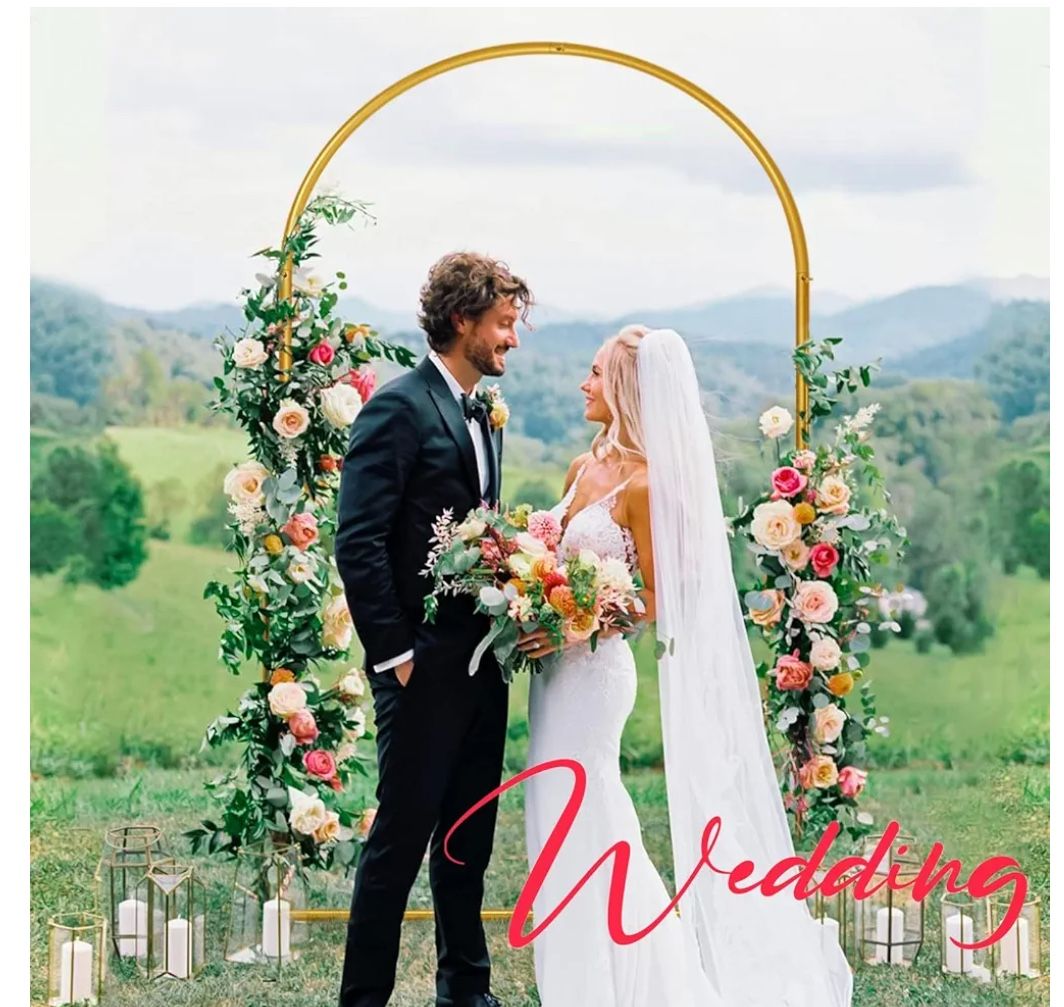Wedding Arch Backdrop Stand Set of 1 Wedding Arches for Ceremony Chiara Backdrop Stand 3.9FT×7.2FT Metal Arch Backdrop Stand Round Arch Backdrop Stand