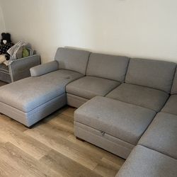 Thomasville Sectional Gray Couch 