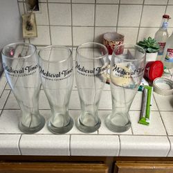 Medieval Times Glass Cup 4 Pack 