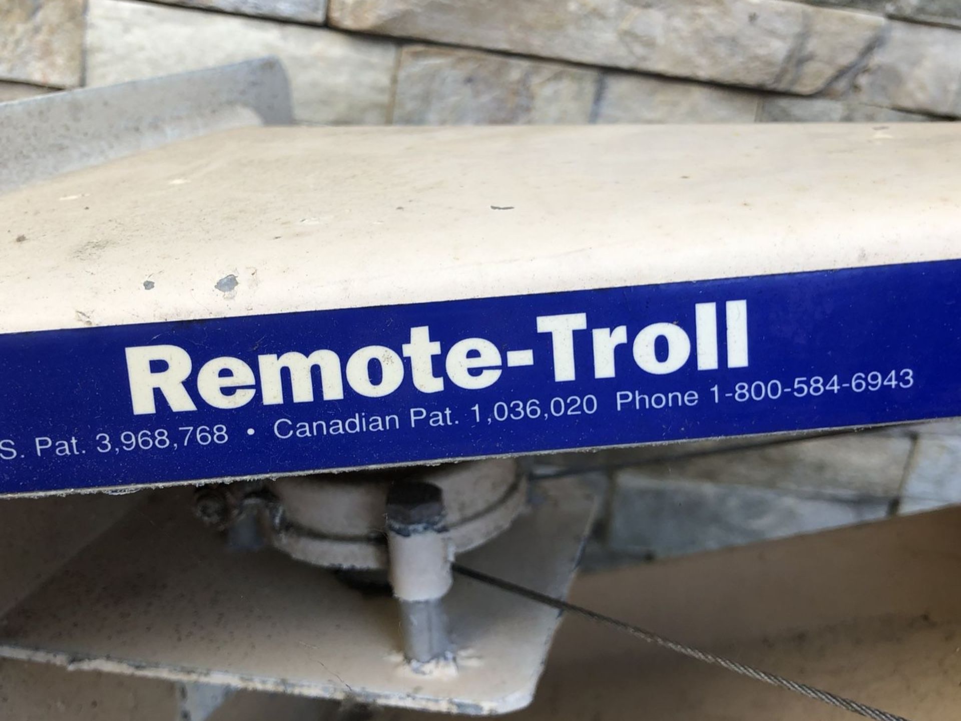 Remote troll outboard motor bracket, wiring and control switch