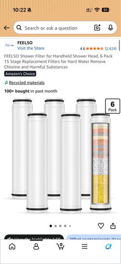 Shower filters for handheld shower heads - 6 pack