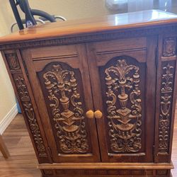 Vintage Wood Carved Cabinet