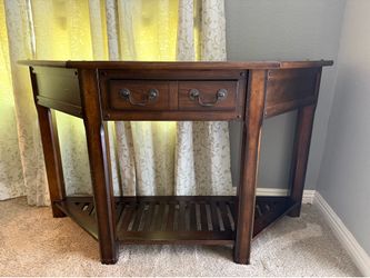 Rustic Wood Console Table with Drawer