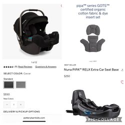 Nuna Pipa RX Infant Car Seat + RELX Base + Organic Cotton Insert Set | $600 Value (excl. tax)