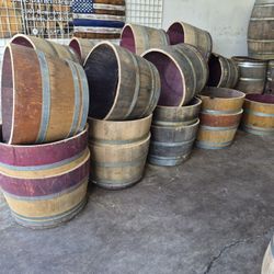 Half Wine Barrel Planters 