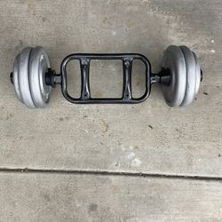 Weight Plates / Tricep Bar.    40 Dollars 