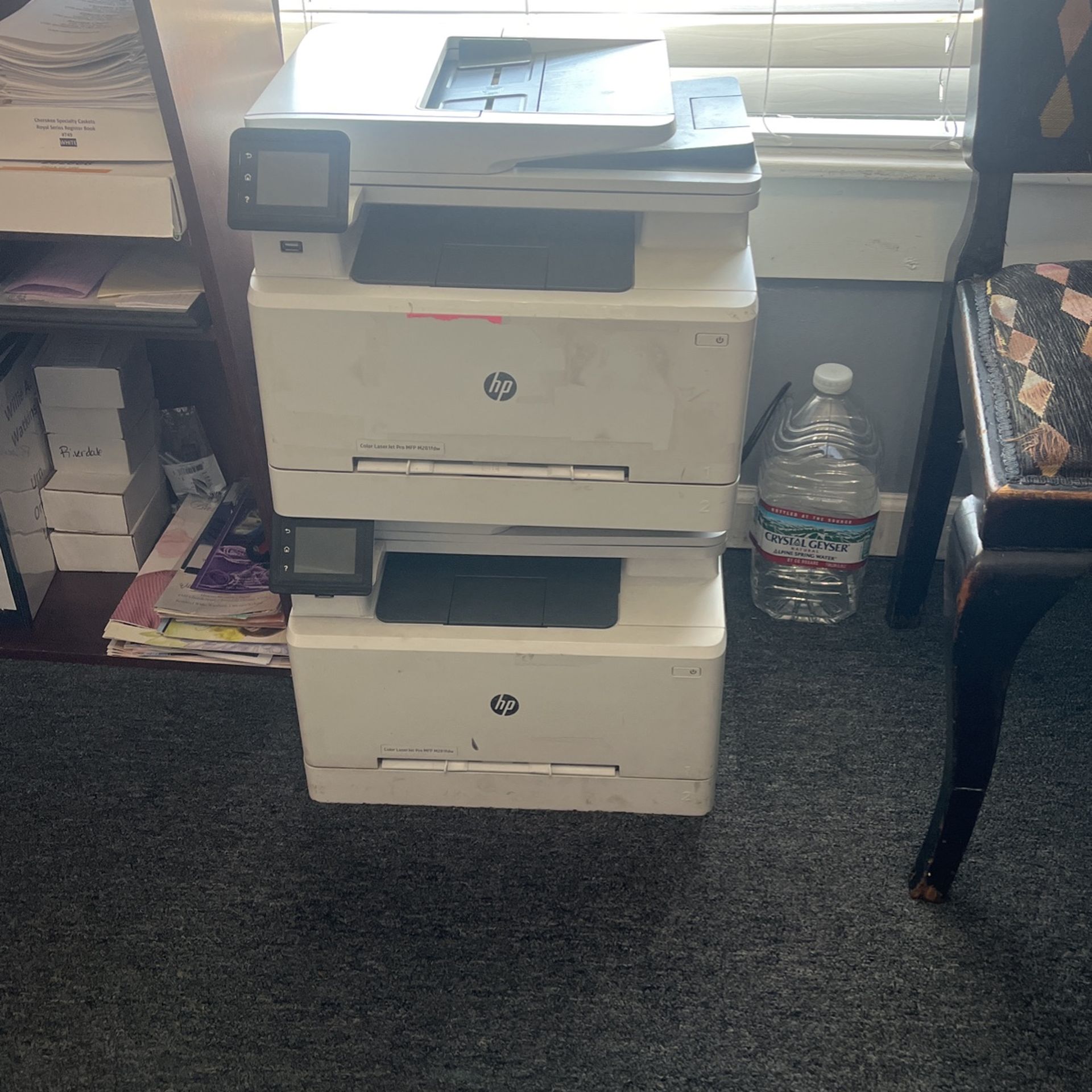 Two HP Color Laser Jet Pro Printer