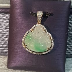 Buddha Jade/Diamond Pendant 