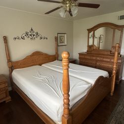 King size Real oak bedroom Furniture