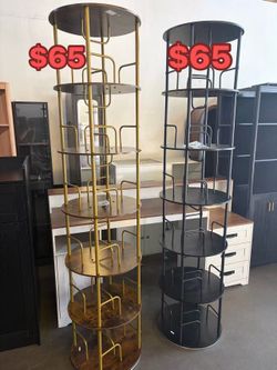 6 Tier Rotating Bookshelf, 360 ° Display Stackable Spinning Bookshelf Tower, Corner Bookshelf Tall Floor Standing Swivel Bookcase Narrow Storage Organ
