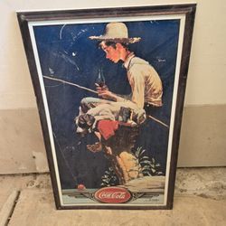 Vintage Norman Rockwell 1989 Coca-Cola Tin Sign 