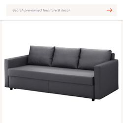 Grey Fabric Sleeper Sofa With Storage (IKEA)
