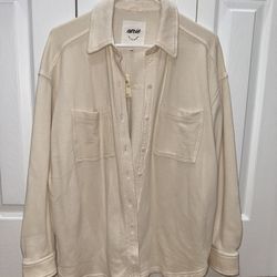 Woman’s Aerie Oversized Shirt Jacket - Cream, Size XXS