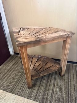 Outdoor wood triangle table