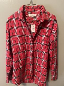 Women’s WLOFT Red Plaid flannel  Size Small **TAGS STILL ON