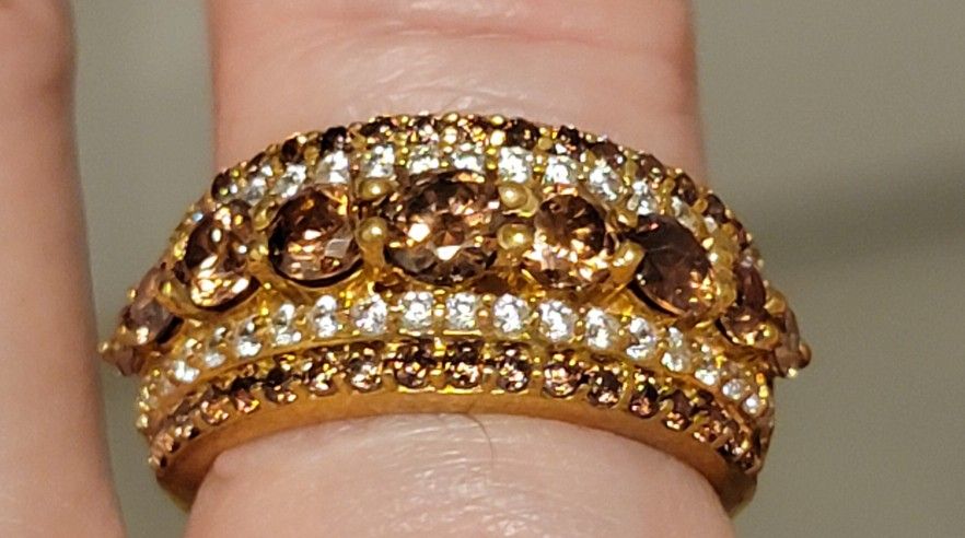 New 2ctw Champagne & White Diamond ring
