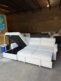 Brand New Sectional Sofa W/ Storage Chaise And Trundle Bed