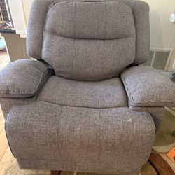 Gray Reclining Rocker Chair – Comfortable & Great Condition