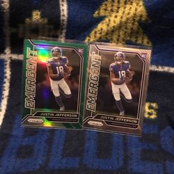 2020 PRIZM JUSTIN JEFFERSON 2 CARD LOT