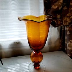 Amber glass vase 