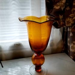 Amber glass vase 