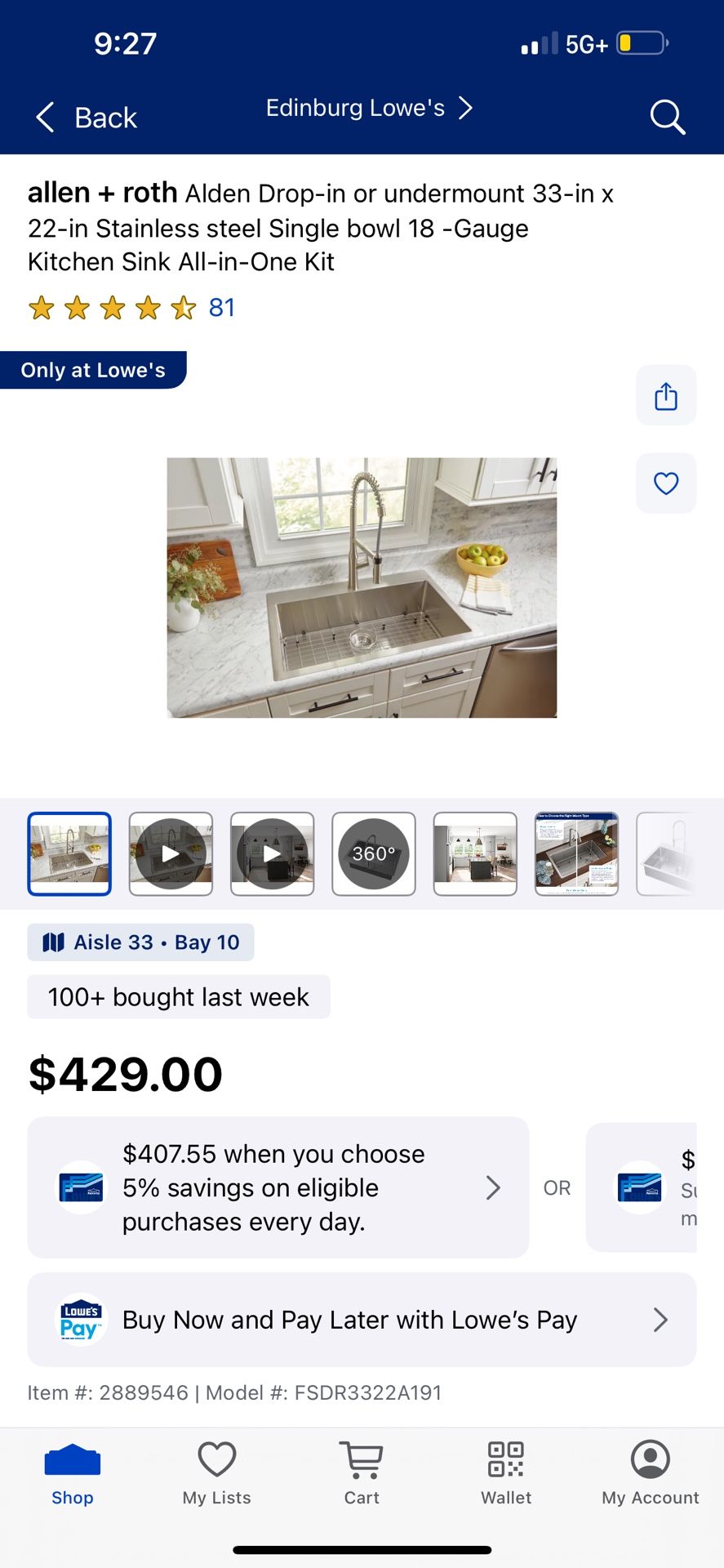 Kitchen Sin And Faucet With Drain 