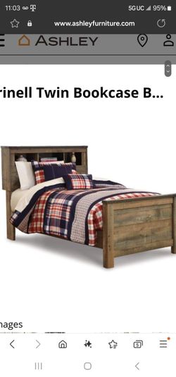 BLUE GRAY TWIN BED