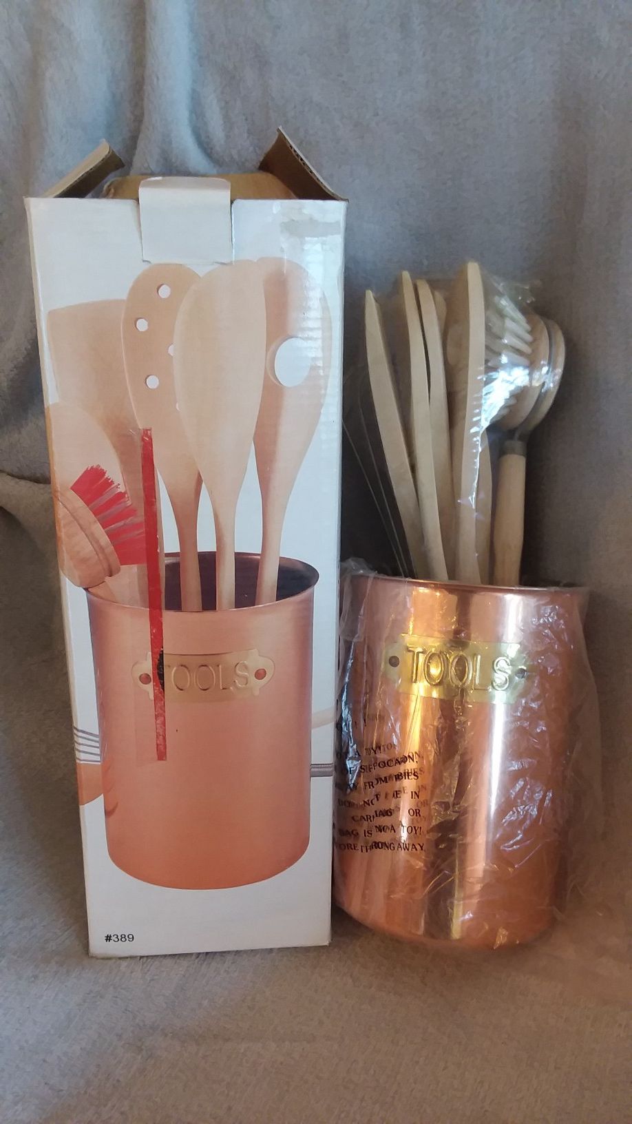 New In Box- Old Dutch Copper Tool Utensil Caddy