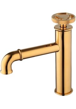 Brand new!Rose Gold Industrial Bathroom Faucet: Hot Cold Water Mixer Deck Mounted Basin Sink Tap With Retro Pipe Design(D)