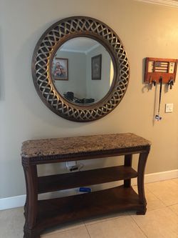 Console table with mirror