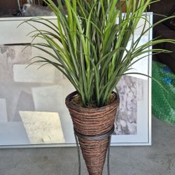 Plant With Metal Stand
