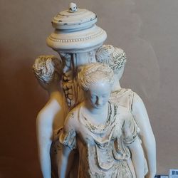 Antique 3 Muse/Goddess Figural Floor Lamp