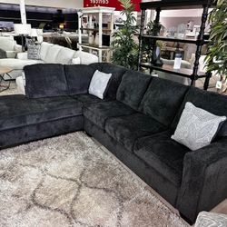 AP🎉 Slate Gray L Shape Sectional Couch With Chaise// Fast Delivery - Financing 