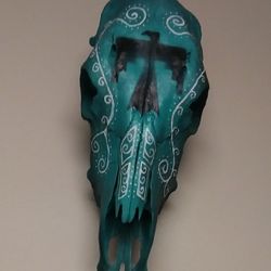 Hand painted cow skull