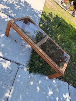Coffee Table-solid oak- glass top