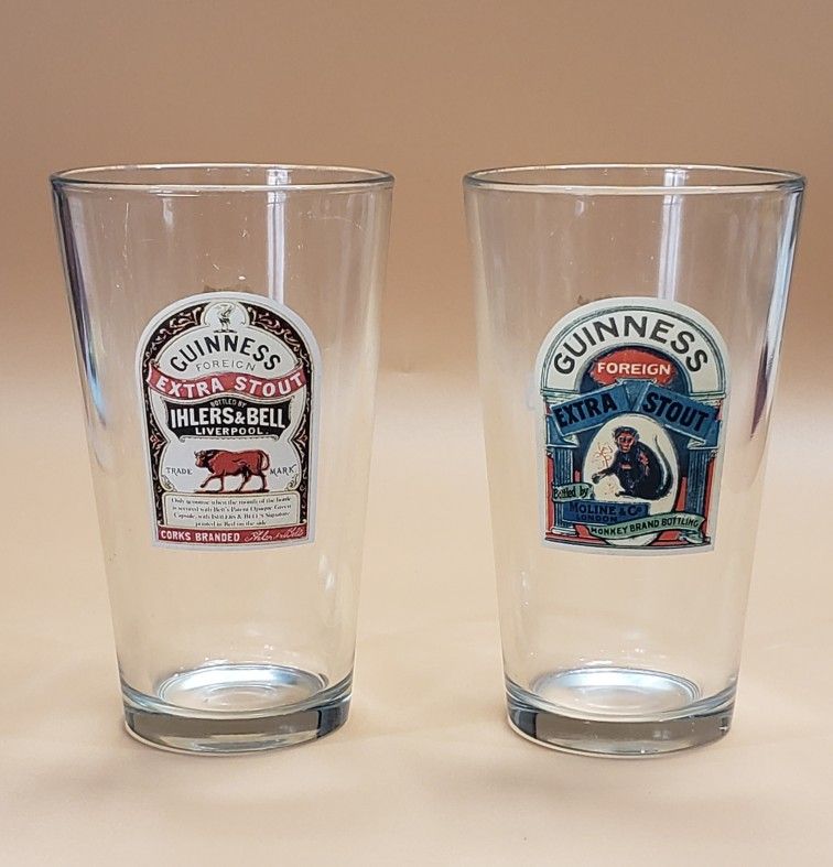 Set Of 2 Vintage Guinness Glasses