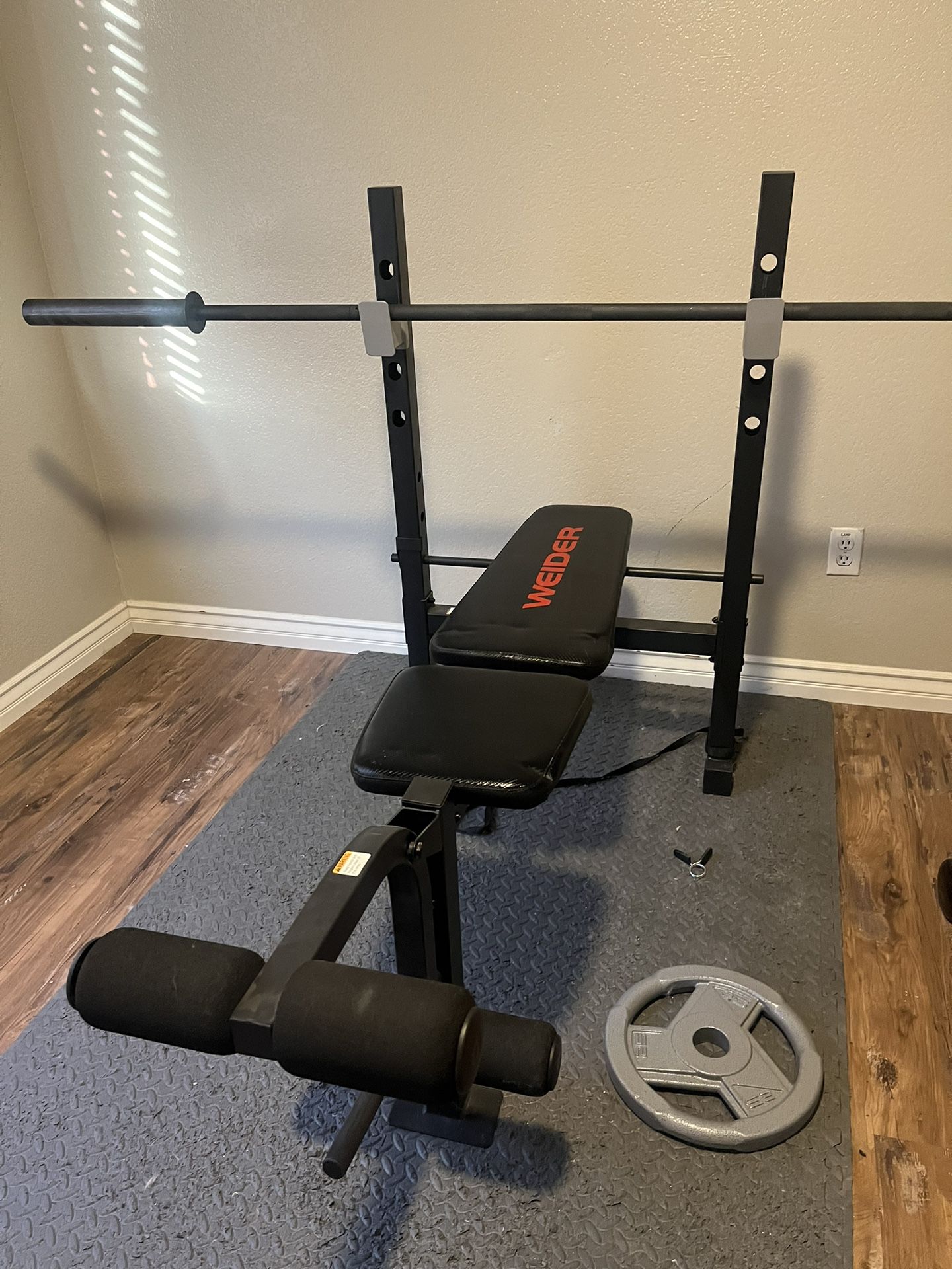 Weight Bench With Bar And Weight