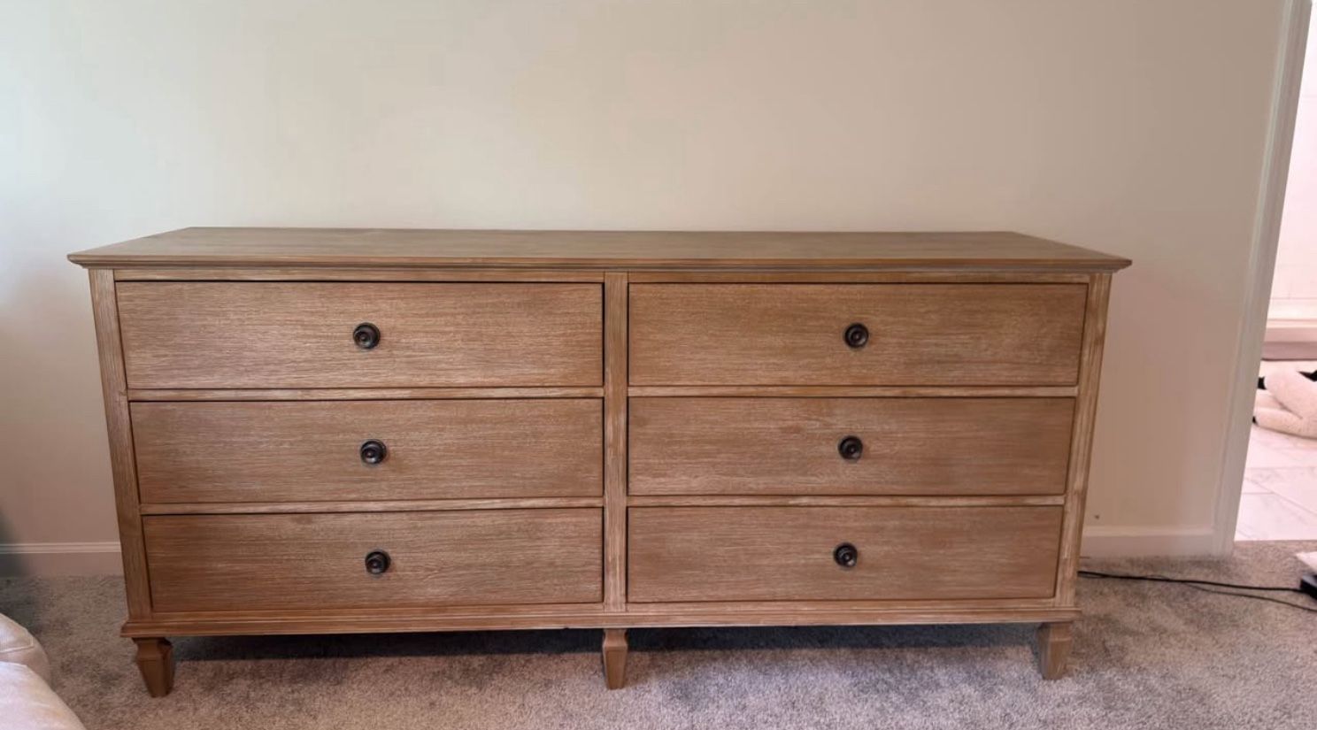 Dresser 6 Drawer Natural Wood 
