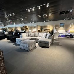 Light Grey 2pc Chaise Sectional Couch