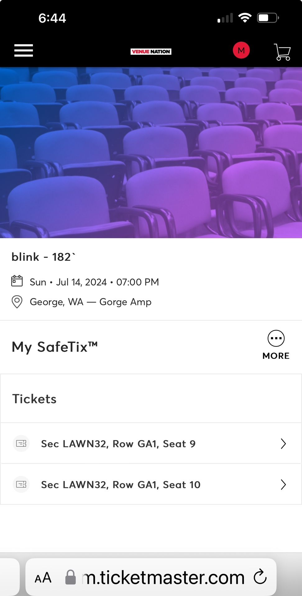 Blink 182 George Amphitheater 7/14 @ 7:00 PM  