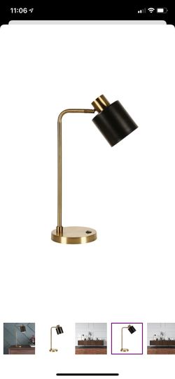 Modern Black & Gold desk lamp w/ USB