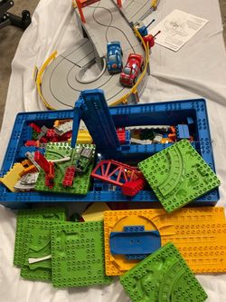 Lego and race track set