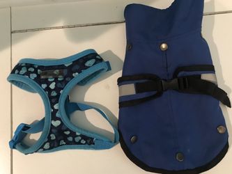 Dog harness and Sherpa lined vest lot