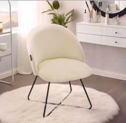 Redlife Velvet Vanity Chair Accent Chair, Modern Accent Chair with Metal Cross Leg, Makeup Vanity