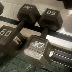 2 50lb Dumbbells
