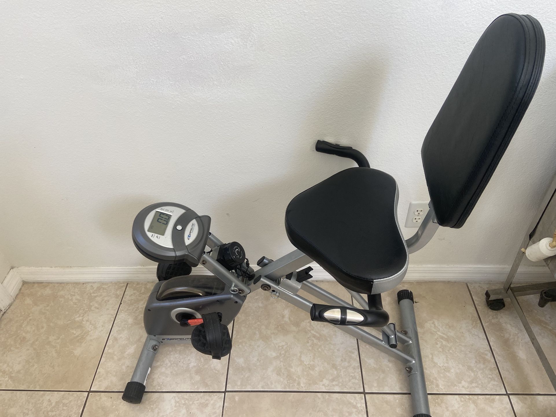 Exerpeutic Foldable Exercise Bike, 8 Levels of Resistance Stationary Bicycle