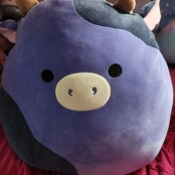 Squishmallows Purple And Black Cow Large Plush