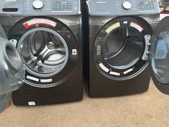 SAMSUNG FRONT LOAD STEAM WASHER & GAS DRYER W/ ALEXA - GOOGLE VOICE CONTROL “BOTH WORKING GREAT”