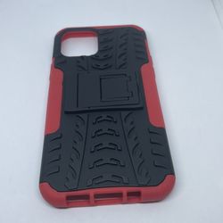 For iPhone 12 / 12 Pro Red With Black Case Cover Protector 