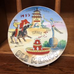 Vintage Tijuana Old Mexico Souvenir Plate